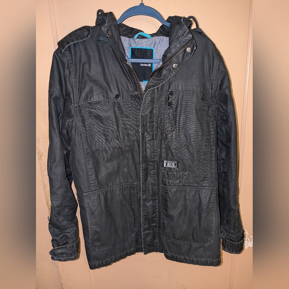 Black Hurley Canvas Snowboarding Jacket